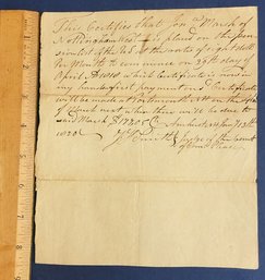1820 Revolutionary War Soldier John Marsh To Receive $8.00 Per Month For His Service