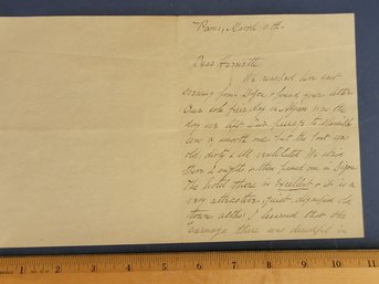 1870's Letter About Franco-Prussian War And Malcolm Forbes And Railroads And Horses