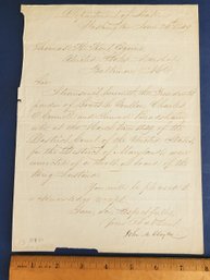 An Extremely Rare Letter Of Pardon Transmitted By Zachary Taylors Secretary Of State Of State John M. Clayton