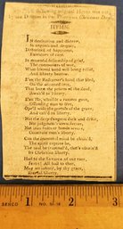 1817 Ship Endeavor Sale  And On Reverse Hymn Or Prayer From A Newspaper Cutout. Sale Of Two Ships