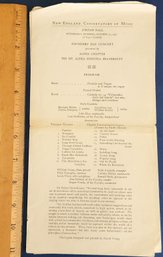 October 31st 1951 Two Play Bills For Founder's Day Concert Featuring Players Of Bach Fuge And Cantata