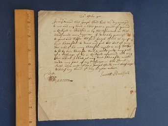 1700 Document Land Pledge Between Two English Landed Families- Stansfield And Hold Or Holte Rare