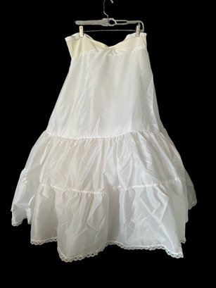 2 Vintage White Gown Length Petticoats