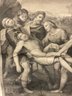 Antique Etching By Joan Volpato Christ Taken Off The Cross 19th C. After Raphael Urbino