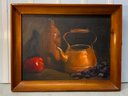 Signed Oil On Canvas Still Life Kettle