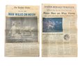 Two Vintage Moon Landing Newspapers Apollo 11 Neil Armstrong Buzz Aldrin July 22 1969 Boston Herald