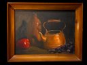 Signed Oil On Canvas Still Life Kettle