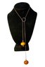 Butterscotch Bakelite? Or Amber? Lariat Style Sterling Necklace