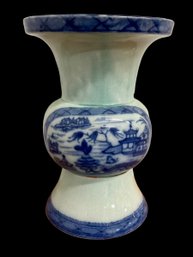 Antique Blue Canton Vase