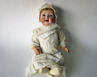 Life Size Antique German Bisque Head Baby Doll