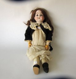 German Bisque-head Doll Black Velvet Coat