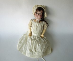 German Bisque-head Doll B Lace Bonnet