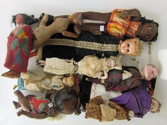 Lot Of 10 Vintage And Antique Dolls