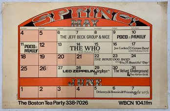 1960s The Who Calendar For The Boston Tea Party
