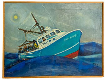 Ann Marie Oil Painting Of Fishing Boat  Ann Marie By Philip Barter