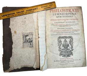 Rare Antique 1608 Book Philostrati Lemnii Opera Works Of Philostratus In Latin And Greek Paris Morelli