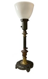 Antique Miller Co Lamp With Milk Glass Shade