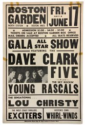 Original Vintage Dave Clark Five Boston Garden Poster C