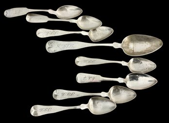 Lot Of Antique Coin Silver Spoons