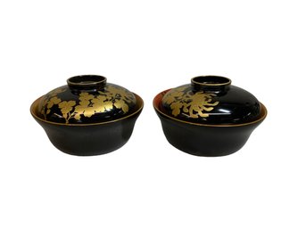 Pair Of Lacquer Bowls With Lids
