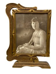 Art Deco Antique Picture Frame With Portrait
