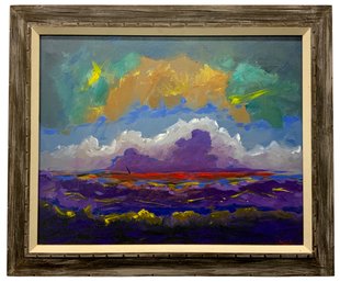 Charles Stepule Abstract Technicolor Sea Scene (1911-2006)