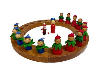 Vintage Waldorf Wooden Christmas Profuond Toy Set