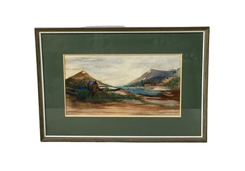 Landscape Watercolor Painting Mountains