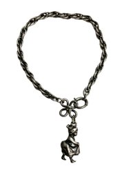 Metal Charm Bracelet With Woman