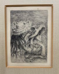 Renoir Etching Le Chapeau Epingle (The Hat Secured With A Pin) Signed In Plate Chainmarks