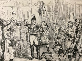 Two Antique Punch Magazine Prints Political France & England Politics 1849 1845