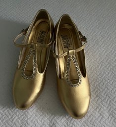 Vintage Retro Style 1920s Gold Womans Dancing Shoes New In Box