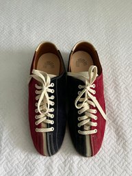 Vintage 1960s Men's Bowling Shoes Excellent Condition Red/White/Blue