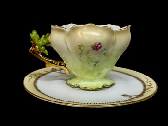 Antique Porcelain Flower Shaped Teacup