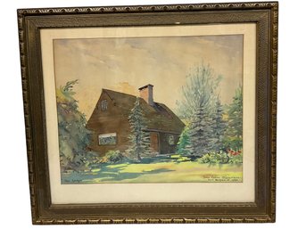 Watercolor The Lodge John Anton Massmann 1932