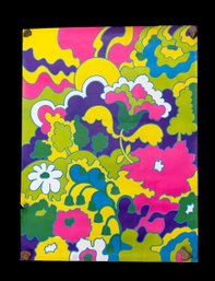 Psychedelic Vintage 1960s Wallpaper Sheets
