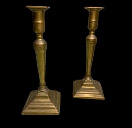 Antique 18th Century Bell Metal Candlesticks
