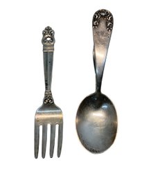 Sterling Baby Fork & Handled Spoon