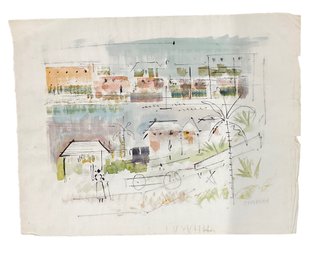 Original Alfred Birdsey (1912-1996) Watercolor Of Bermuda Signed