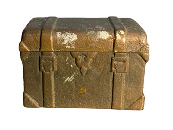 Antique Bronze Treasure Chest Form Keepsake Box