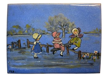 Painting On Copper By Rockport Artist Muriel Howell Scribner Of Greenaway Children