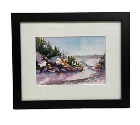 Marion Hall Watercolor Of Essex Winter Manchester-by-the-sea Artist