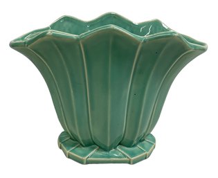 Antique/Vintage McCoy Pottery Vase Planter Turquoise Ceramic Porcelain