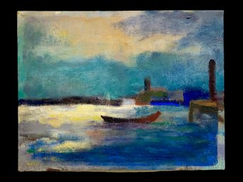 Donald Beal Oil Painting Harbor On Canvas