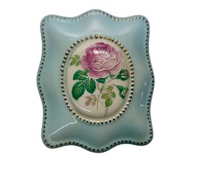 Vintage Rose Painted Porcelain Jewelry Box