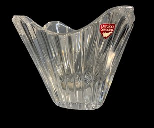 Vintage Signed And Labeled Orrefors Sweden Glass Art Vase