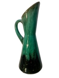 Turquoise Glazed Mid Century Pitcher Vase