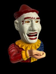 Vintage Mechanical Clown Coin Eating Iron Bank