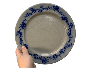 Salmon Falls Stoneware Dish Vintage With Cobalt Blue Design