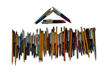 Vintage Pens And Pencils Including Wings Sheaffers Parker 51 Wearever Windsor